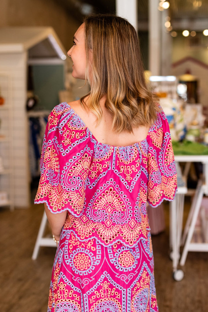 CECELIA SQUARE NECK EMBROIDERED TOP