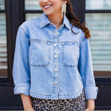 Cowgirl Up Crop Denim Jacket