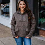 Dark Night Cinch Waist Puffer Pullover