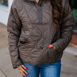 Dark Night Cinch Waist Puffer Pullover