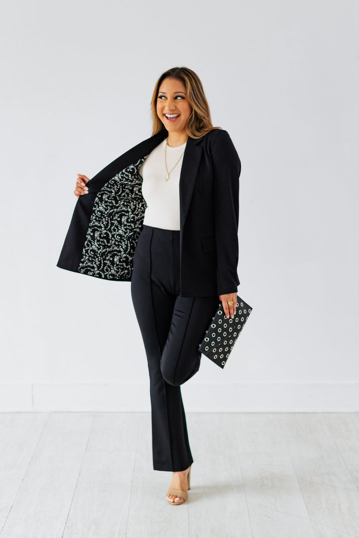 BLACK KNIT BLAZER