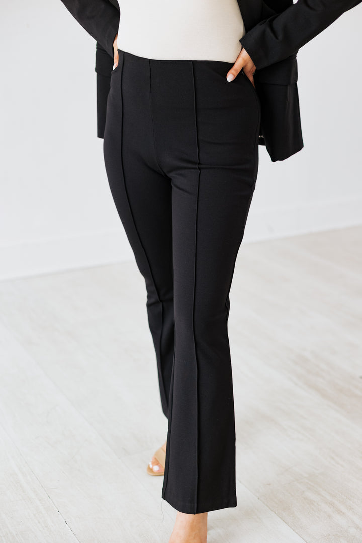 BLACK KNIT TROUSER PANT