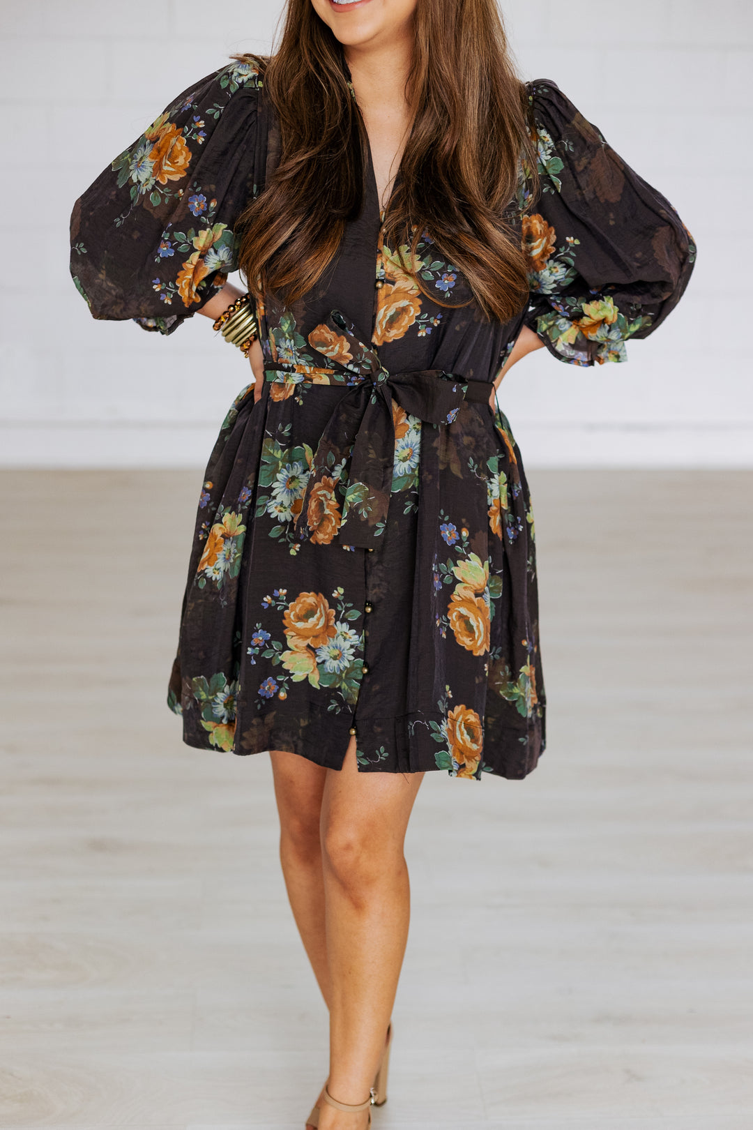 FALLIN' FLORALS LONGSLEEVE MINI DRESS