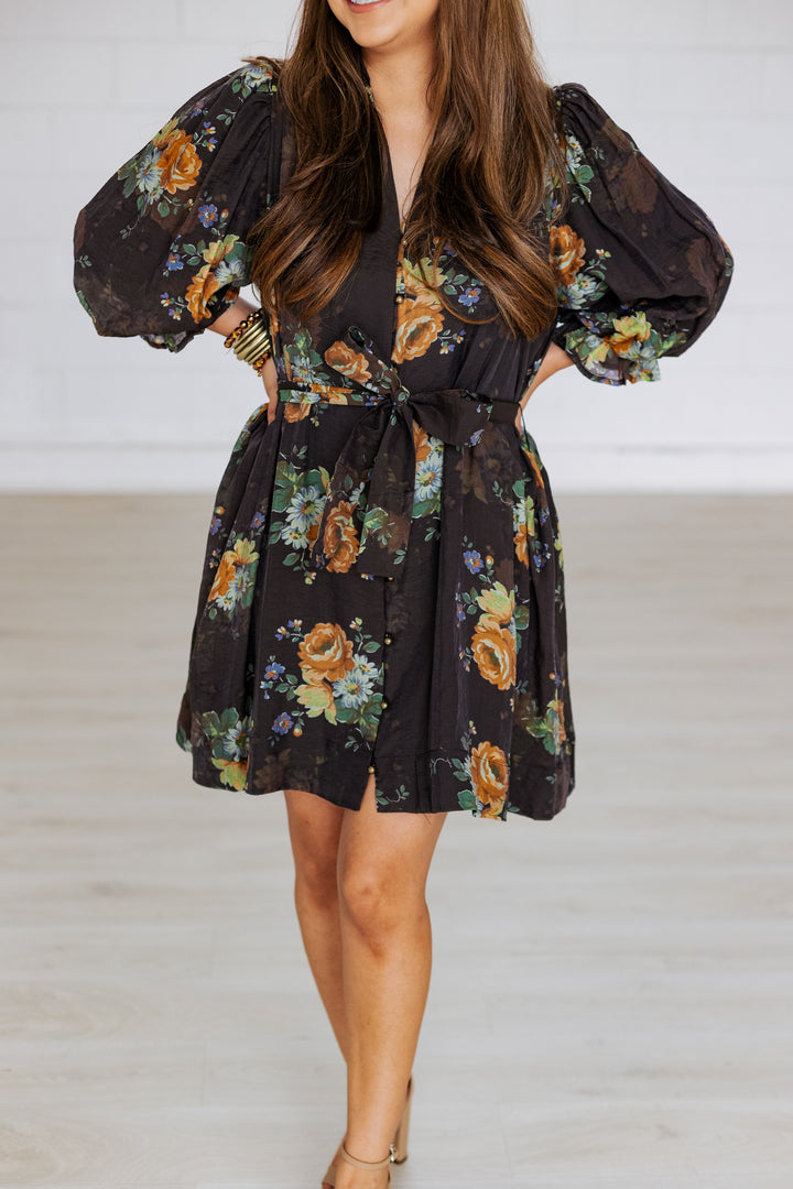 FALLIN' FLORALS LONGSLEEVE MINI DRESS