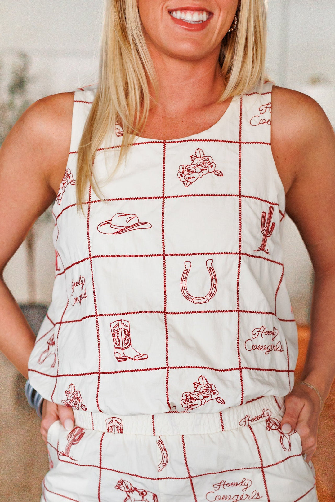 HOWDY COWGIRL EMBROIDERED TOP