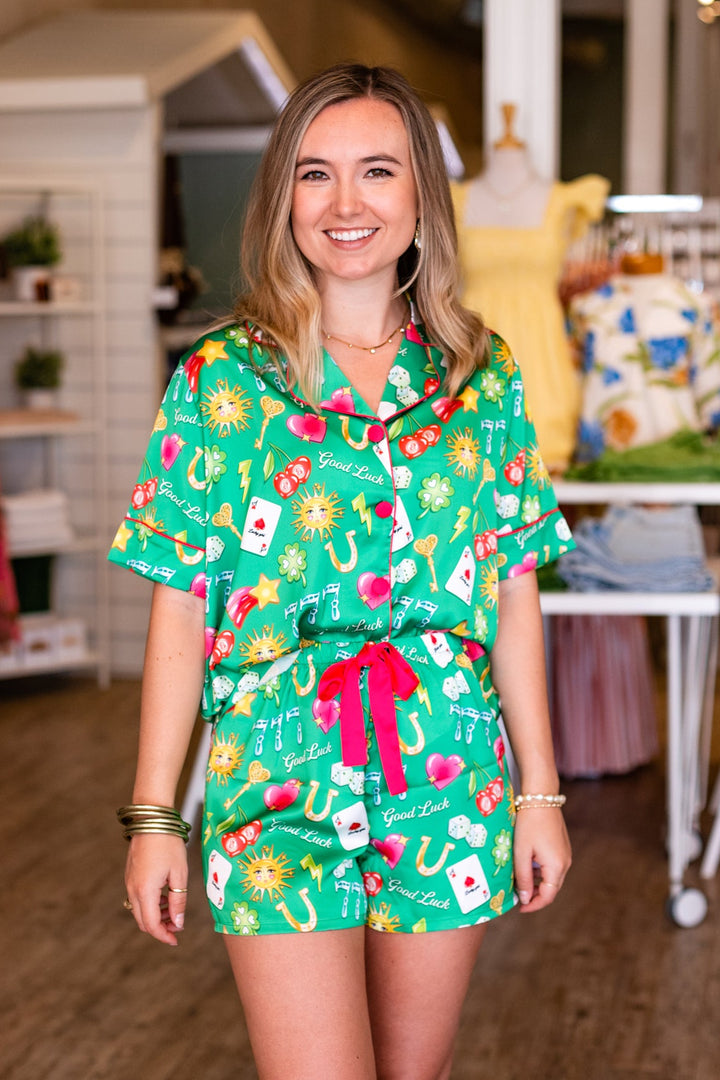 SUNSHINE SOCIETY: SILKY LUCKY SHORTSLEEVE PAJAMA SET