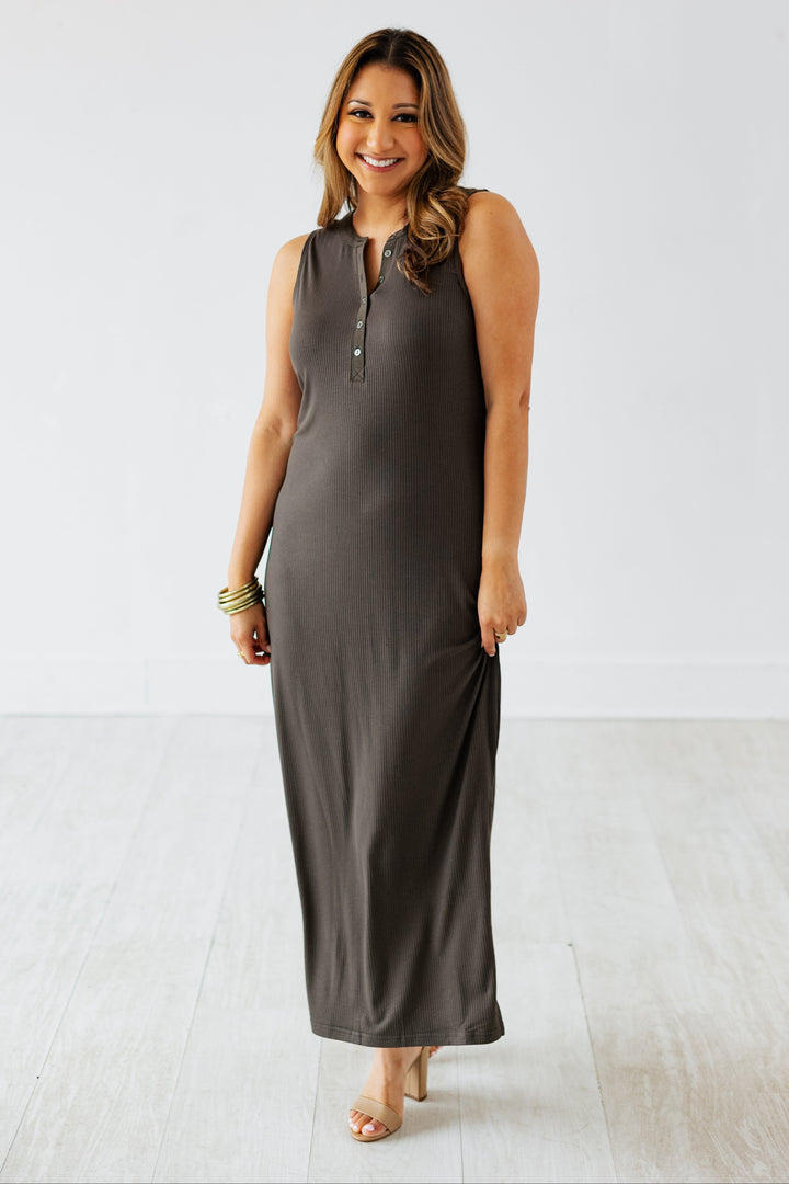 THREAD & SUPPLY: EILEEN OLIVE MAXI DRESS
