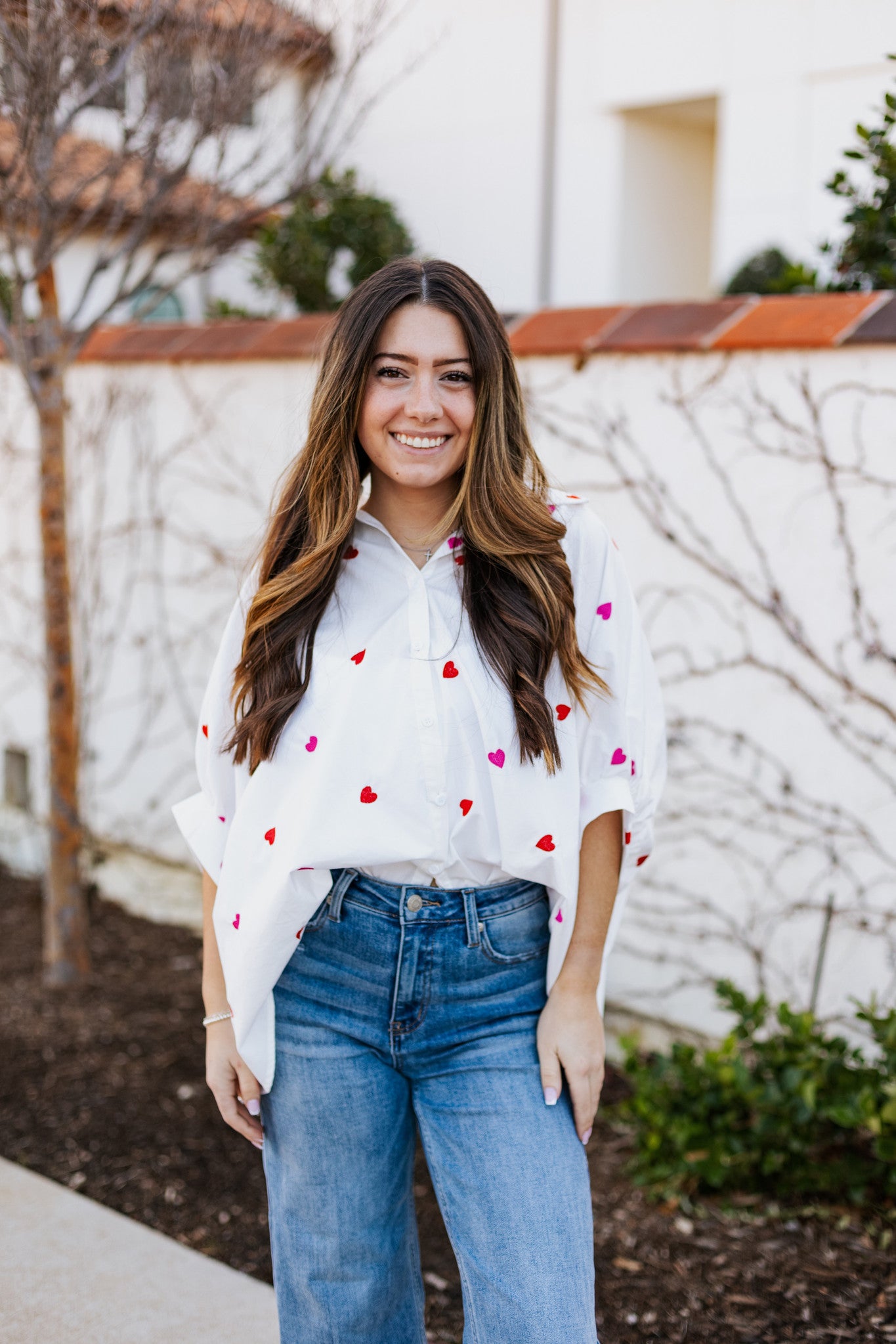 EMBROIDERED HEART BLOUSE