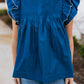 NAUTICAL NAVY PLEATED TOP