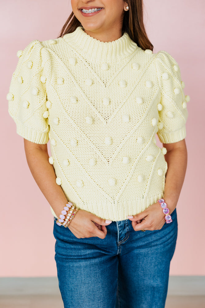 BUTTER POM POM SHORTSLEEVE SWEATER