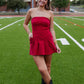 CRIMSON ROMPER DRESS