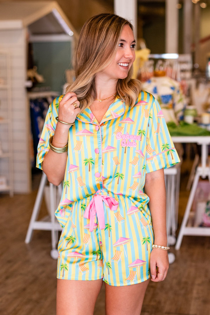 SUNSHINE SOCIETY: CABANA CLUB SHORTSLEEVE PAJAMA SET