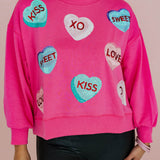 Candy Hearts Sequin Sweatshirt