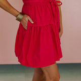 Secret Admirer Fuchsia Poplin Mini Dress