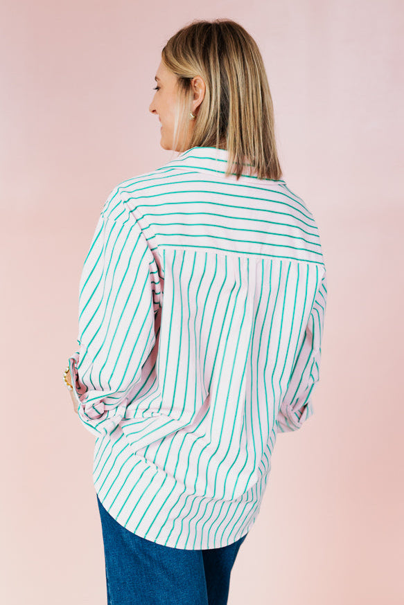 MATCHA PINK STRIPED BLOUSE