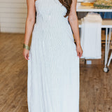 LINEN STRIPE MAXI DRESS