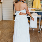 LINEN STRIPE MAXI DRESS
