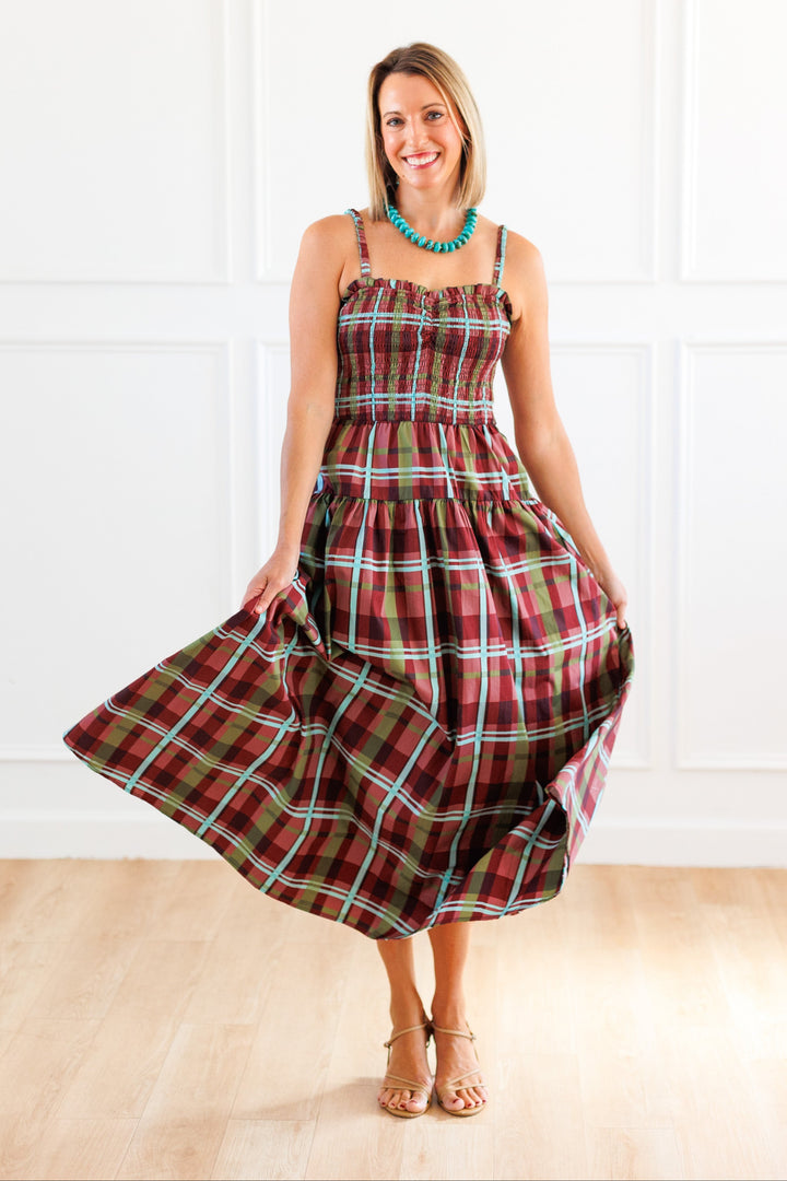 AUTUMN PLAID MAXI DRESS