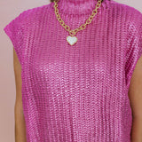 Sweeter than Candy Foil Knit Sweater