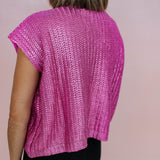 Sweeter than Candy Foil Knit Sweater