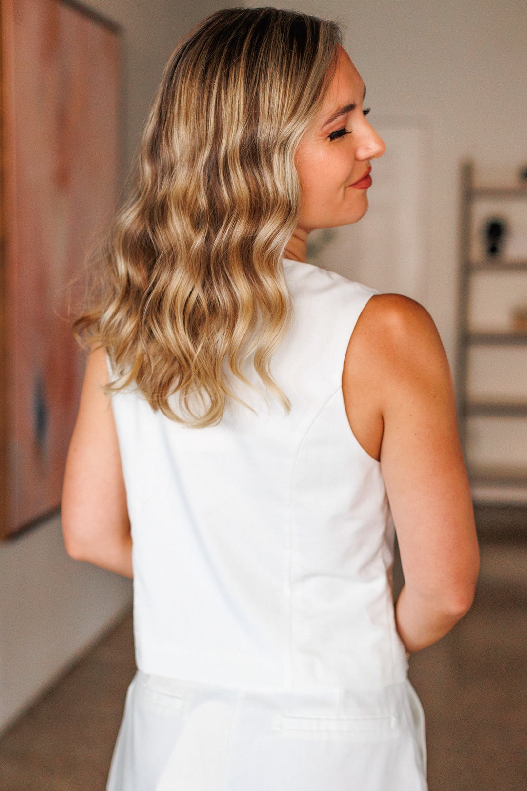 White Starfish Button Vest