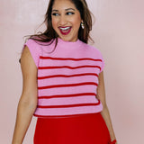 Lovestruck Sleeveless Stripe Sweater