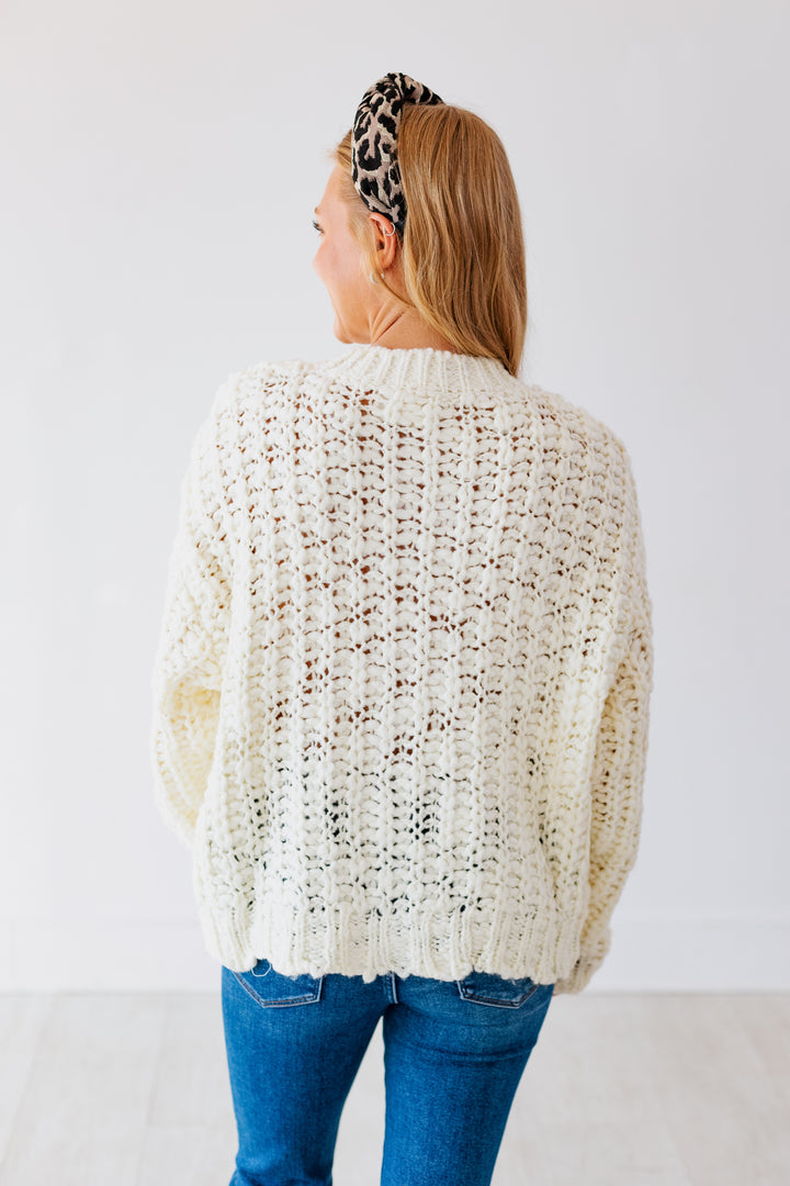 CREAM CHUNKY KNIT CARDIGAN