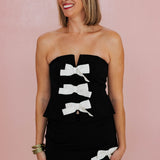 For the Thrill Bow Detail Strapless Top