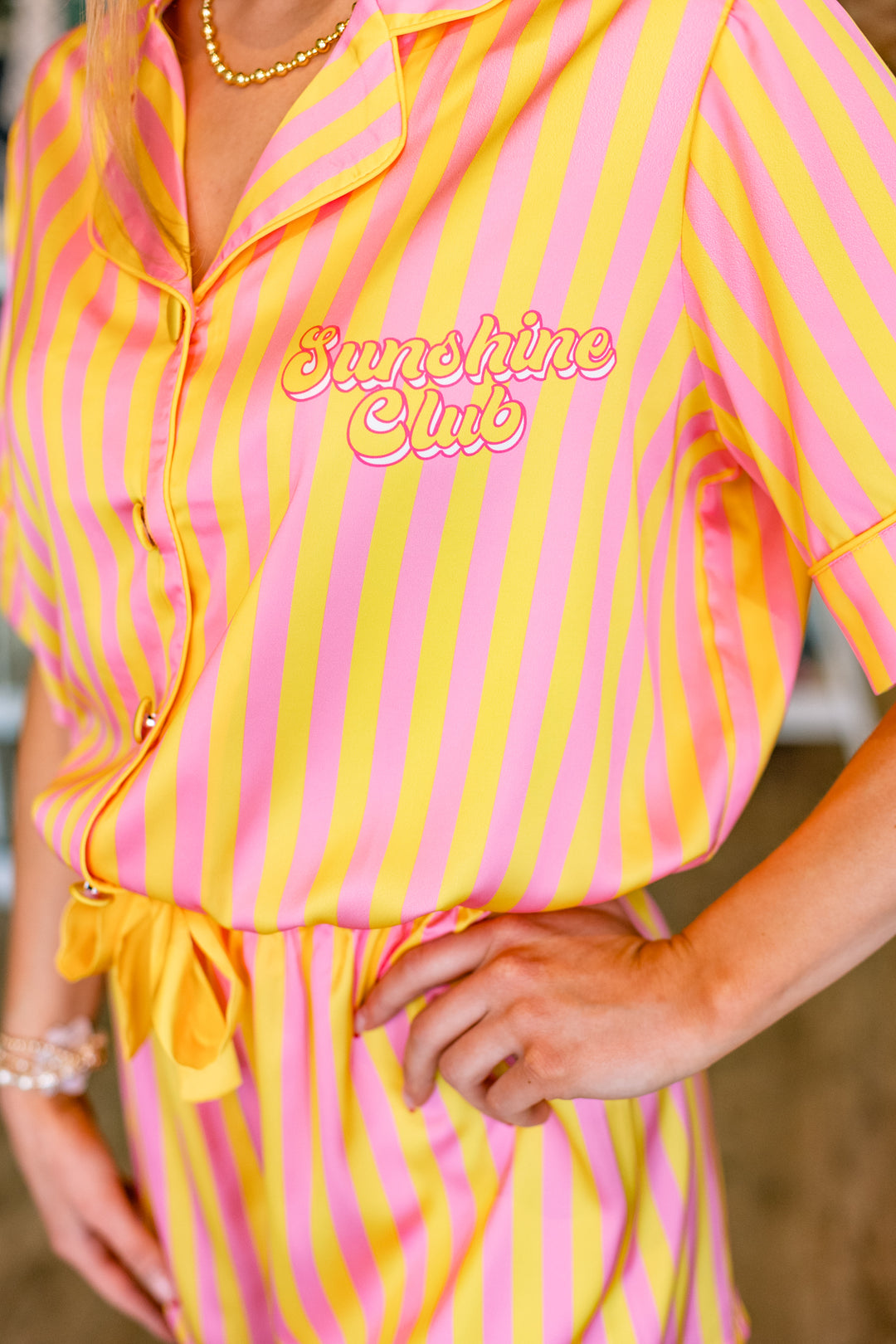 SUNSHINE SOCIETY: SUNSHINE CLUB SHORTSLEEVE PAJAMA SET