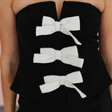 For the Thrill Bow Detail Strapless Top