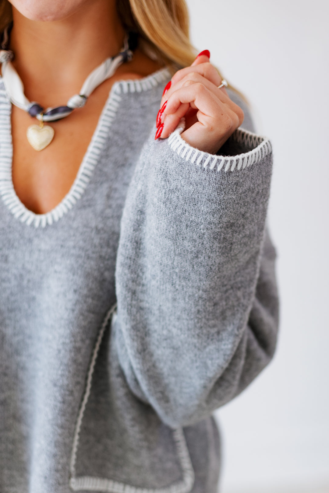 STELLA GREY WHIPSTITCH SWEATER
