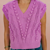 Orchid Pom Pom Sweater Vest