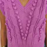 Orchid Pom Pom Sweater Vest