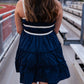 NAVY TRIM MINI DRESS