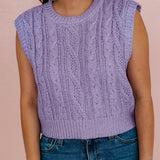 Lilac Dreams Foil Cable Knit Sweater