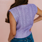 Lilac Dreams Foil Cable Knit Sweater