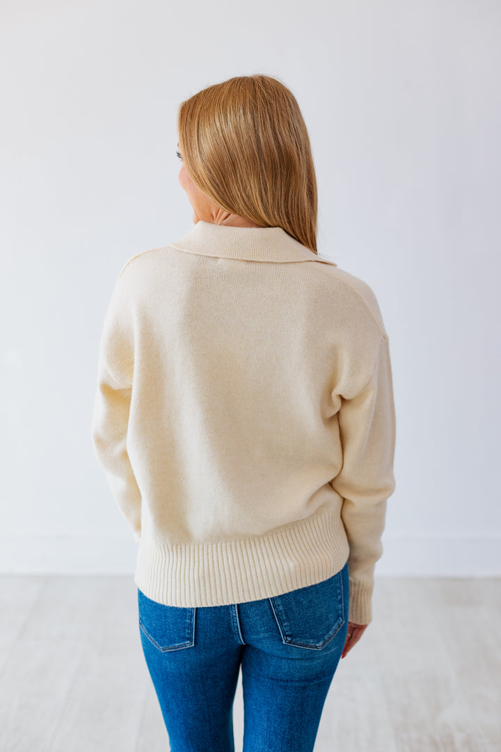 MONICA CREAM COLLARED SWEATER