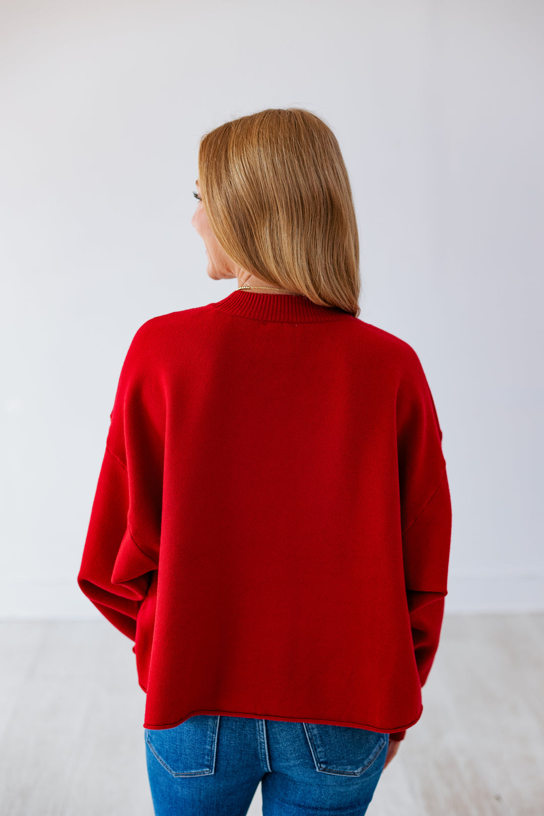 WILLA RED CROPPED SWEATER