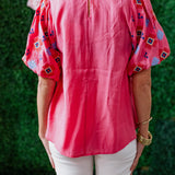 PINK LILY EMBROIDERED TOP