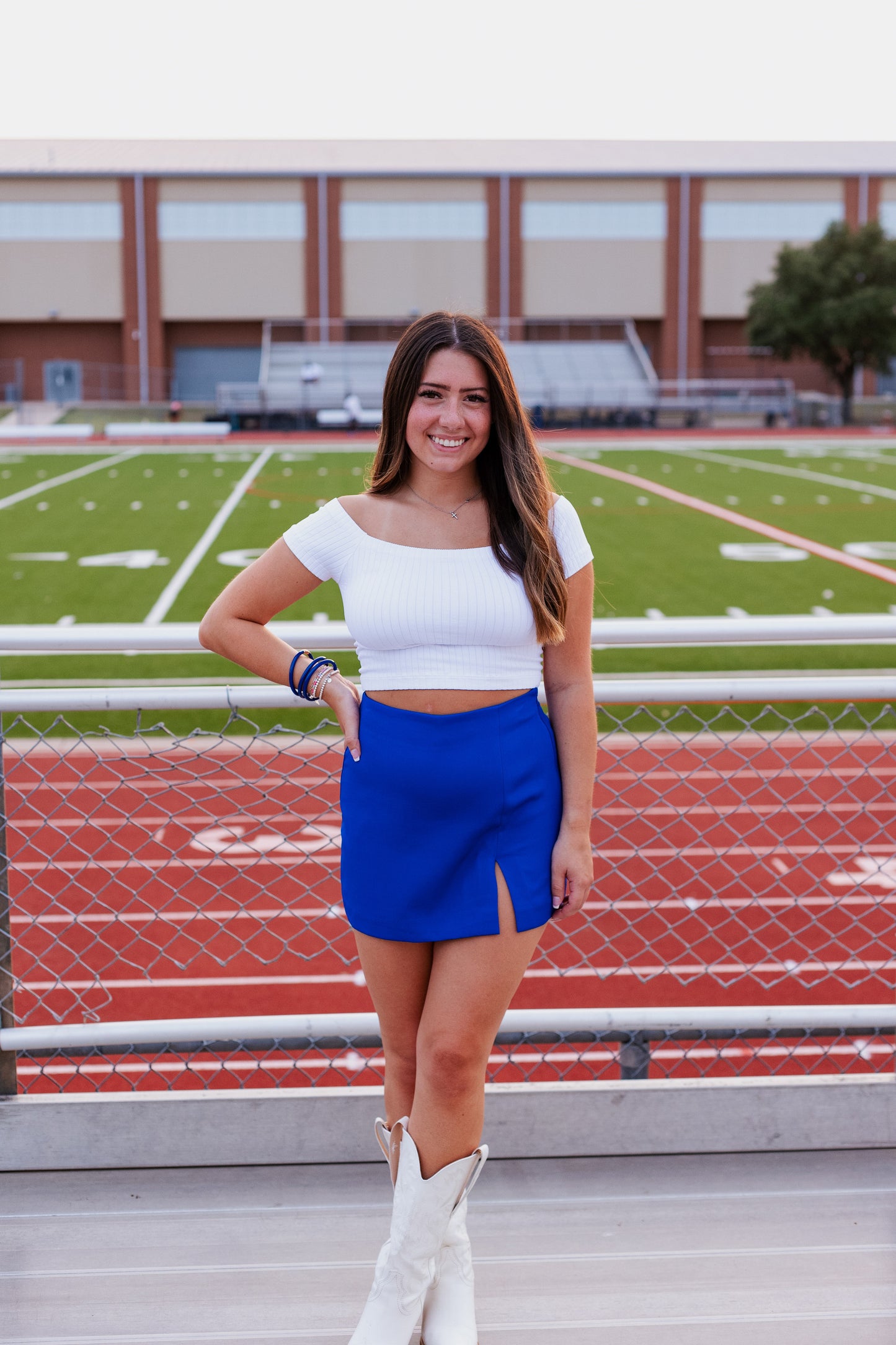 CUT OUT MINI SKORT / COBALT BLUE