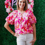 PINK BOUQUET FLORAL TOP