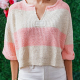 BUBBLEGUM STRIPE KNIT SWEATER