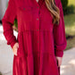 CHERRY PICKING WASHED BUTTON UP DRESS