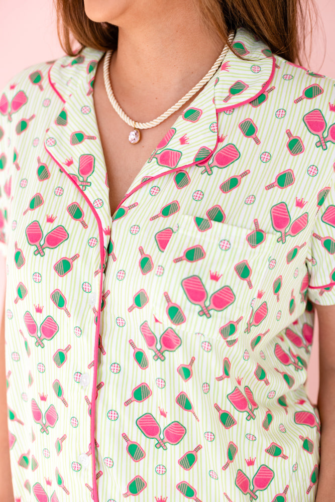 PICKLEBALL PRINCESS SHORT SLEEVE PAJAMA TOP