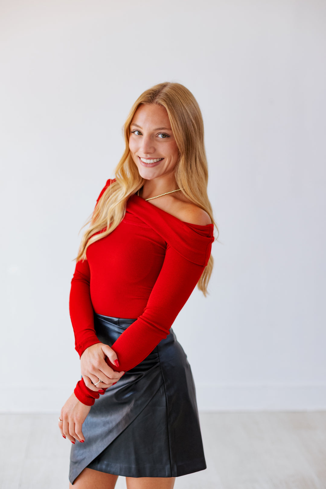 RUBY RED FOLDOVER TOP