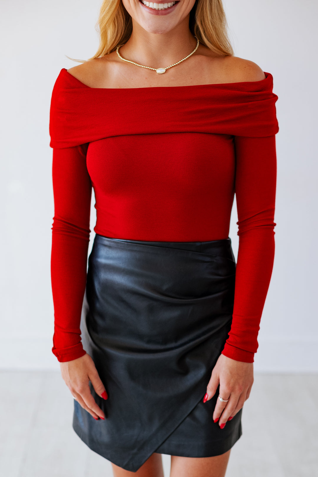RUBY RED FOLDOVER TOP