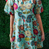 ARCTIC PUFF SLEEVE FLORAL DRESS