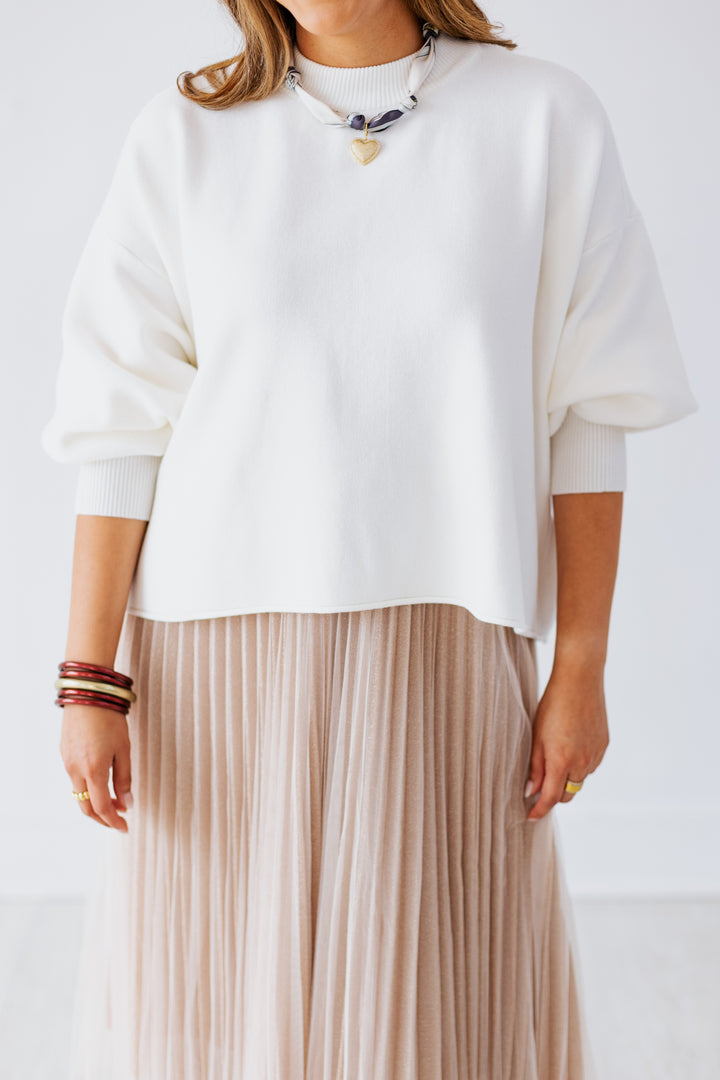 WILLA OFF WHITE CROPPED SWEATER