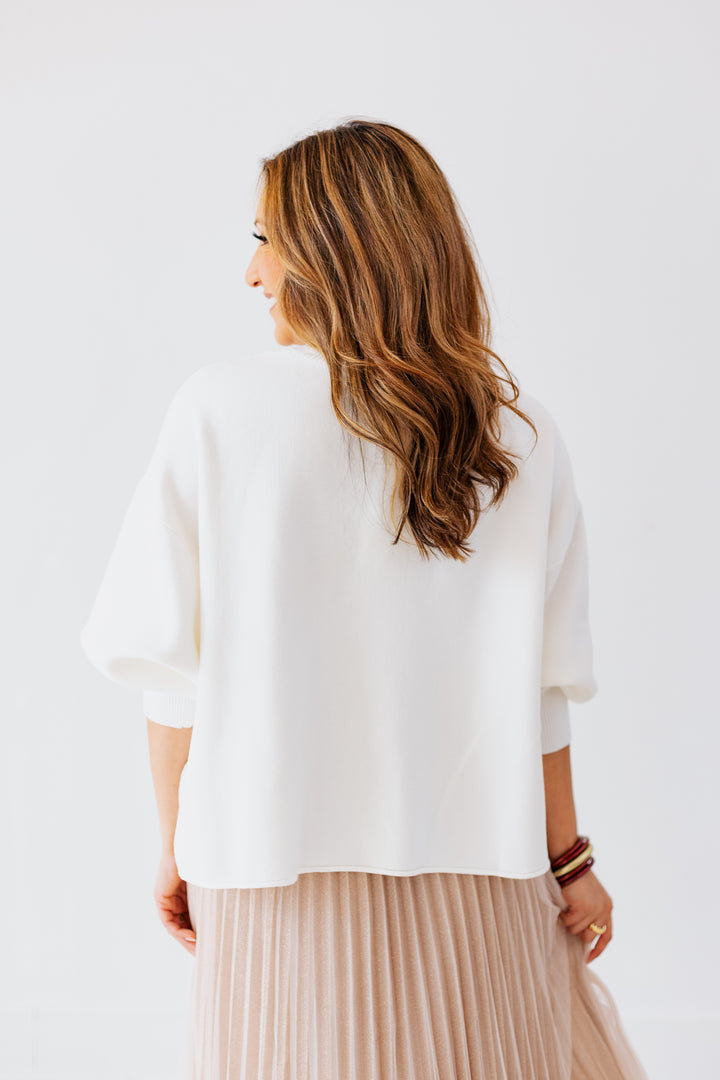 WILLA OFF WHITE CROPPED SWEATER