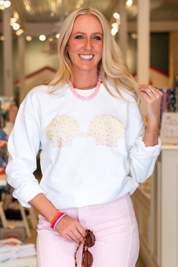 SEASHELL BRA CREWNECK SWEATSHIRT